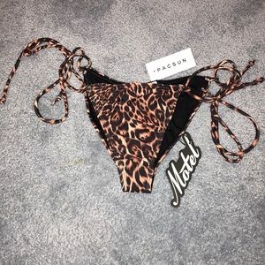 leopard print string bikini bottom